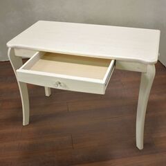 ≪zyt1518ジ≫ nitori/ニトリ 組み合わせデスク LIN-C 幅約100cm アンティーク調/クラシック/シャビ―/ホワイト/かわいい/おしゃれ/ガーリー/中古家具/宮城県仙台市 60517-07 の画像