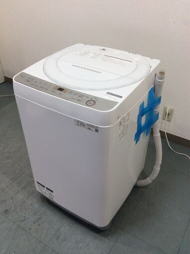 JT9091【SHARP/シャープ 7.0㎏洗濯機】美品 2019年製 ES-GE7C 家電 洗濯 簡易乾燥付