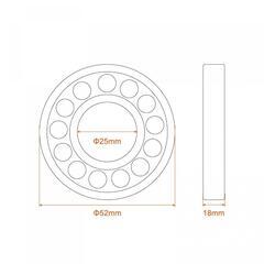【8-371】uxcell 2205 自己整合ボールベアリング 25mmボア 52mm ODの画像