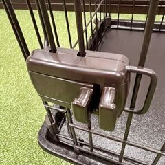（単体可・未使用）ペット用ゲージ小（カラー：茶色）　トレー付きスライドドア（STS-400T・アイリスオーヤマ⑩の画像