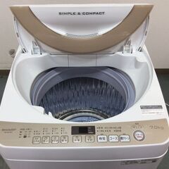 JT9093【SHARP/シャープ 7.0㎏洗濯機】2019年製 ES-KS70U 家電 洗濯 簡易乾燥付の画像