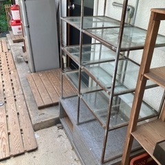 決定【無料】スチールガラス棚の画像