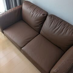 [幅151] ソファ 2人掛けローソファ 合成皮革 コンパクト モダン