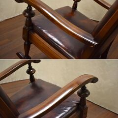 【ヤ取終了2/7】≪zyt1519ジ≫ 英国アンティーク調 ロッキングチェア ビンテージ家具/モリシゲ/MORISHIGE/バルボスレッグ/大正浪漫 60602-03の画像