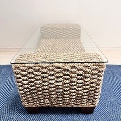 コーヒーテーブル　センターテーブル　ウォーターヒヤシンス　ガラステーブル　の画像