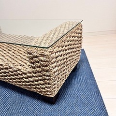 コーヒーテーブル　センターテーブル　ウォーターヒヤシンス　ガラステーブル　の画像