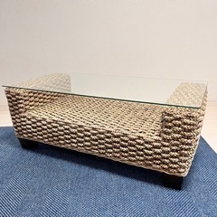 コーヒーテーブル　センターテーブル　ウォーターヒヤシンス　ガラス...