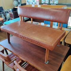 【愛品倶楽部柏店】 シギヤマ家具工業 本革ベンチダイニング4点セット ウォールライフの画像