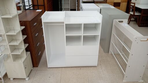 ★ジモティ割あり★  収納棚 白 H97×D39.5×W92.5 クリーニング済み TJ7121