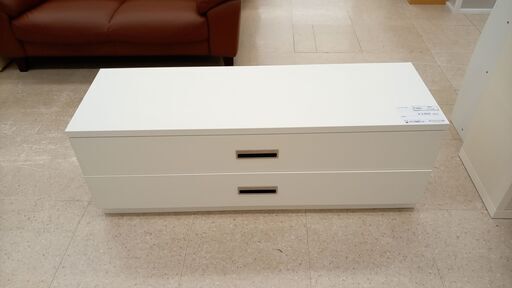 ★ジモティ割あり★  ローチェスト 白 H45×D42×W128.5 クリーニング済み TJ7126