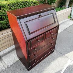 桜の家具 ライティングデスク/引出し収納【F00723】