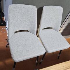 ダイニングチェア 2脚セット ファブリック アイアン脚 北欧風 ...