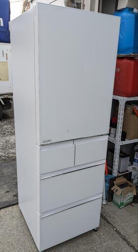 三菱　5ドア冷凍冷蔵庫　MR-B46C-W　2017年製　右開き　ガラスドア