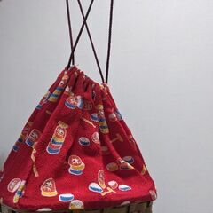 ハンドメイド　かご巾着
