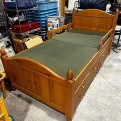 ベッド下収納棚付きシングルベッド 