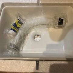 大型セラミック長方形バスルームシンク排水キット付き洗面台の画像