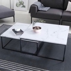 LOWYA ネストテーブル　大理石調の画像