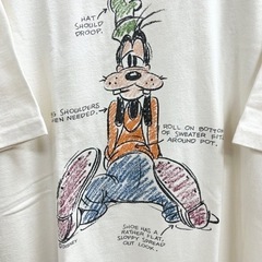希少　美品　90s オールドディズニー　Tシャツ　グーフィー　生成りの画像