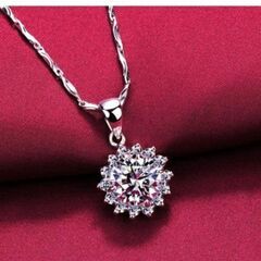 ≒j→→→m10-18-ブリリアントカット大粒ダイヤモンドＣＺエクセレントペンダントネックレスの画像