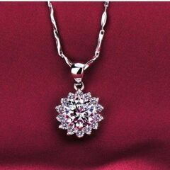 ≒j→→→m10-18-ブリリアントカット大粒ダイヤモンドＣＺエクセレントペンダントネックレスの画像