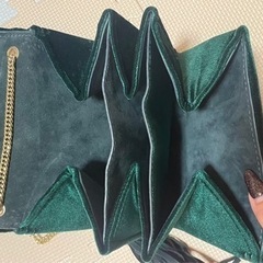 ショルダーバッグ レディース スウェード 緑 かばん クラッチバッグの画像
