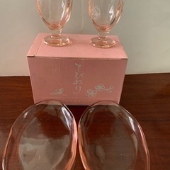 てびね グラス＆トレイ ペアセットの画像