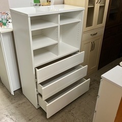 ロ2407-049 ニトリ チェストラック フォウ80WH 棚板...