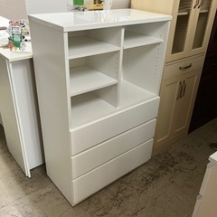 ロ2407-049 ニトリ チェストラック フォウ80WH 棚板1枚.ダボ4点不足 キズ汚れ有りの画像