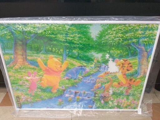 ★ジモティー割引有★ ディズニー くまのプーさん ジグソーパズル 額縁 中古品
