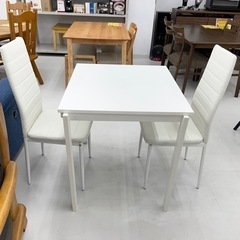 【美品‼️】イケア 伸長式2人掛けダイニングテーブルセット チェ...