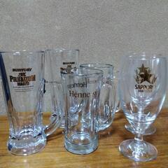 レトロ Hennessy SUNTORY SAPPORO ジョッキ グラスセットの画像
