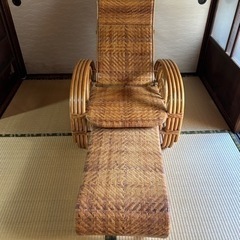 籐　リクライニングチェアの画像