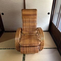 籐　リクライニングチェアの画像