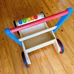 【決まりました】木製　手押し車　おもちゃ　　の画像