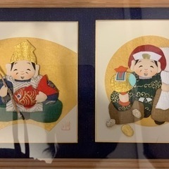 押し絵　　ガラスケース入り　差し上げますの画像