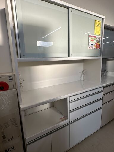 ジモティ来店特価!!　　食器棚　松田家具　ホワイト　　J-0720
