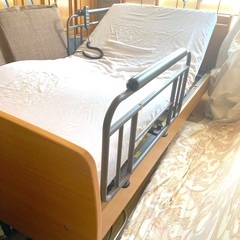 ニトリ（Granz製）◇電動介護ベッド 電動ベッド 背 脚 背脚 昇降 無圧式マットレス付の画像