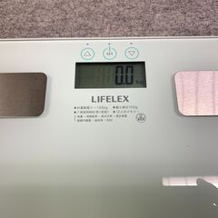 J6N1961 LIFELEX 体組成計 ヘルス メーター スリムタイプ AT21-6659 体重 体脂肪率 体水分率 推定骨量 基礎代謝量 筋肉率 体格指数 コンパクト設計 美品の画像