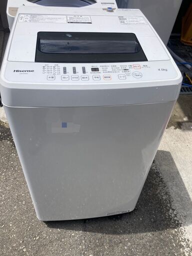 ☆中古￥7,800！Hisense　4.5kg洗濯機　家電　2019年製　幅54㎝ｘ奥行54㎝ｘ高さ94㎝　HW-E4502型　【BG020】