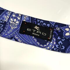 未着用★ETROネクタイ（エトロ／イタリア製 ／ブルー系／ペイズリー柄）の画像