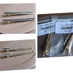 ヘアクリップ2個/金属パーツ土台くちばしクリップDIY（新品）の画像