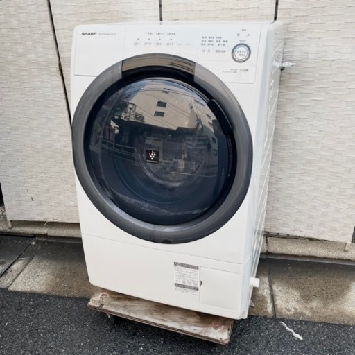《売約済》【武蔵小山店】 シャープ SHARP ES-S7D-WL [ドラム式洗濯乾燥機（洗濯7kg・乾燥3.5kg） プラズマクラスター搭載 右開き ホワイト系] ドラム式洗濯乾燥機 ドラム式洗濯乾燥機　ドラム洗濯機　ドラム式洗濯機　洗濯機　乾燥機　乾燥付き　乾燥機能付き　2019年　まとめ洗い 家電 生活家電 洗濯機