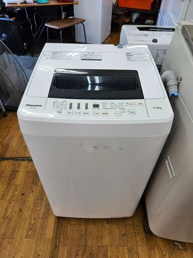 【リサイクルショップどりーむ鹿大前店】No.10222　ハイセンス　洗濯機　2018年製　洗濯容量4.5㎏　1人暮らしに最適なサイズです♪