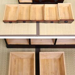 【12/15受渡終了】≪U907ジ≫ 階段箪笥 幅/69㎝ 奥行/30㎝ 高さ/61㎝ 家具/民芸家具/収納家具 和箪笥/整理箪笥/小型箪笥 飾り棚 引き出し 仕切り 現状品の画像