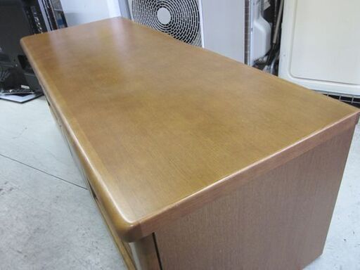 浜本工芸 No.3190 TVボード 幅125cm ダークオーク色 ナラ材 キャスター