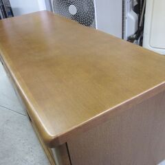 浜本工芸 No.3190 TVボード 幅125cm ダークオーク色 ナラ材 キャスター付 テレビ台 AVボード 札幌市中央区 南12条店の画像