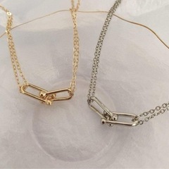 限定販売　激カワ　ダブルリングネックレス　レディース　早いもの勝...