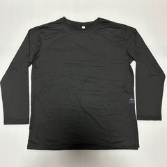 新品　長袖Tシャツ　ロンT カットソー　L　黒　チュニック　スリット　シンプル　レディースの画像