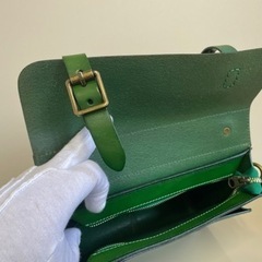 【美品】HERZ似樽型ハンドバッグ ショルダーバッグ オールレザー グリーンの画像