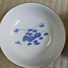 【昭和レトロ/1970年代物】薬味皿  醤油皿５枚セット 小皿 小付 漬物皿 水色  葉っぱ柄 蓮の葉 青白磁の画像